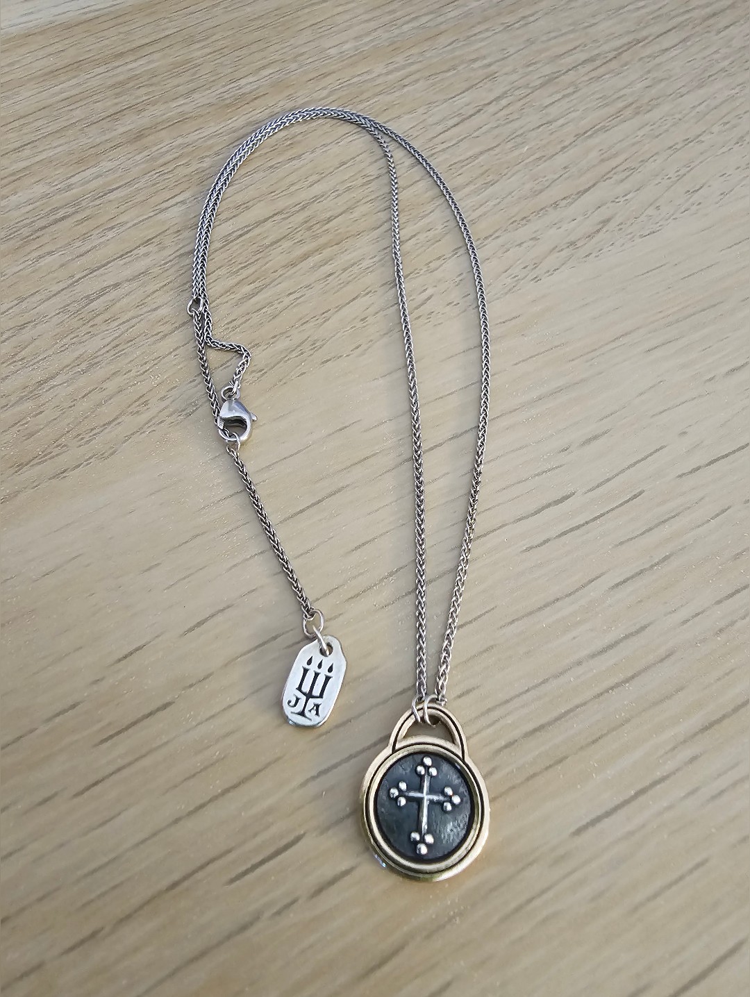 James Avery (Retired) 17'' Cross Necklace (925 Sterling Silver & Bronze)